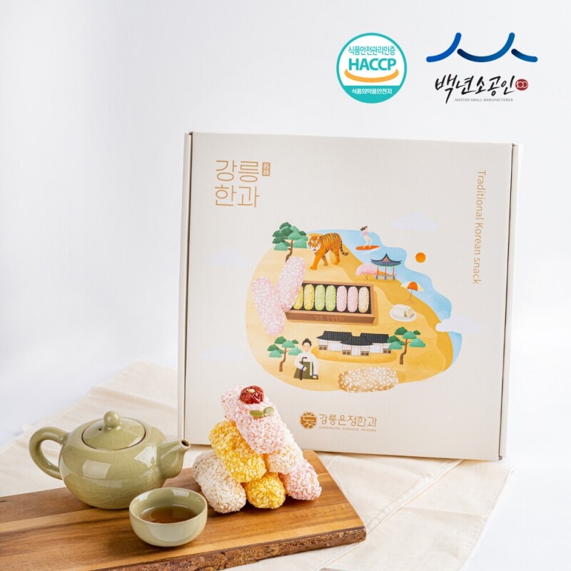 강원더몰,강릉은정한과 꽃한과1호 310g 세트 (전통 유과 수제 답례품 명절 설날 추석선물)
