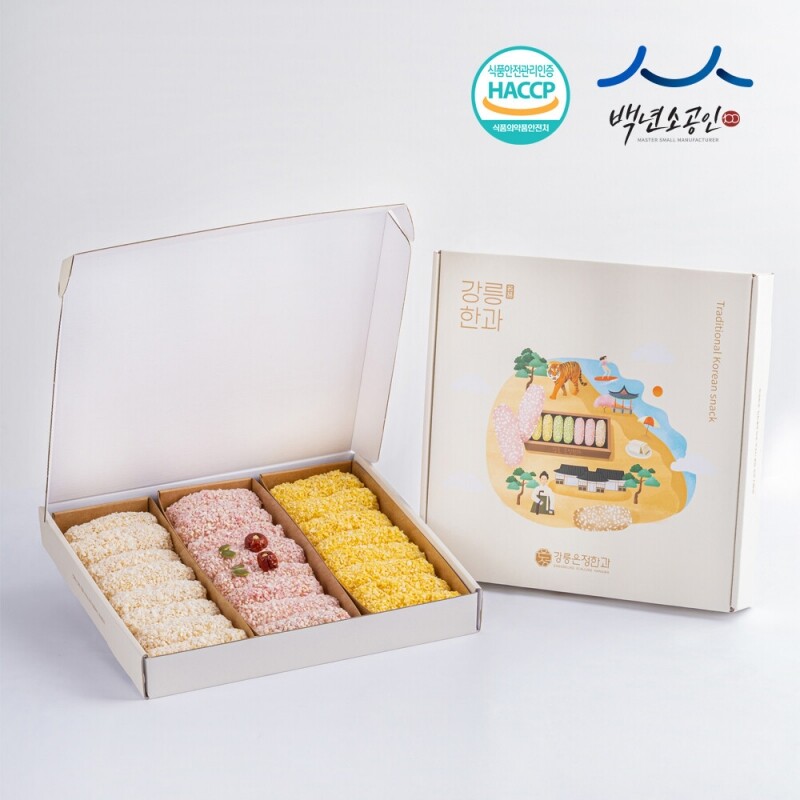 강원더몰,강릉은정한과 꽃한과1호 310g 세트 (전통 유과 수제 답례품 명절 설날 추석선물)
