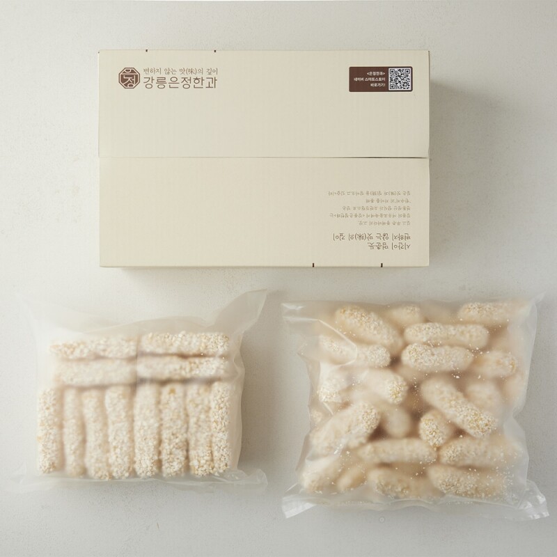 강릉몰,강릉은정한과 찹쌀과줄+강정 혼합 1kg(500gX2봉) (대용량 유과 답례품 명절 설날 추석선물)