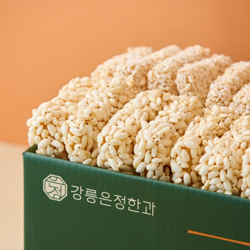 강릉몰,강릉은정한과 찹쌀+통밥과줄 혼합 1kg(500gX2봉) (대용량 유과 답례품 명절 설날 추석선물)