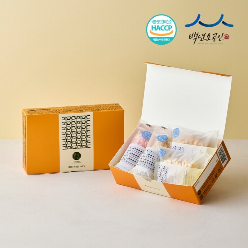 강원더몰,강릉은정한과 은정답례 2호세트 (유과 답례품 단체선물 교회 결혼식 돌 기업 조문 웨딩)