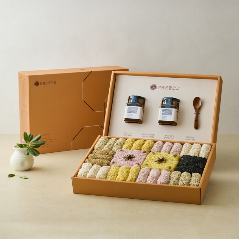 강릉몰,강릉은정한과 청연화 조청유과 선물세트 수제 전통과자 명절 설날 추석 부모님 상견례선물