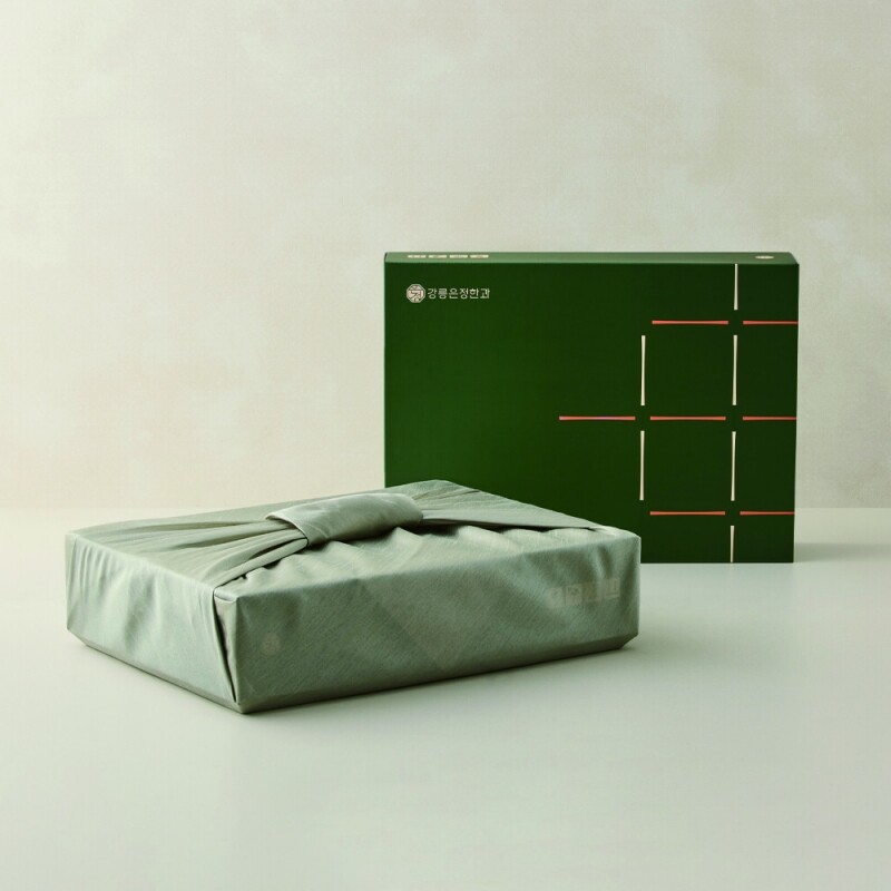 강릉몰,강릉은정한과 동백화 1호 3단 명인과줄+강정 선물세트(전통 유과 수제 한과 답례품 명절 설날 추석선물)